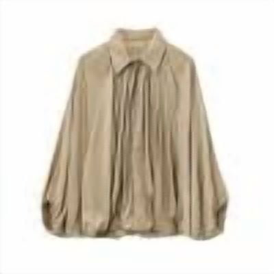 Womens Satin Puffed Bomber Jacket Oversized Batwing Sleeve Lapel Collar Pleated Zip Up Outerwear Shirts Khaki M