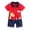 Red, variant on Baby Boy Outfit Clothes Kids Unisex Spring Summer Cotton Cute Prints Short Sleeved Training 0 6 12 18 24 Months 2T 3T Shirt Shorts Set New Born for Twins Outfits 2PCS