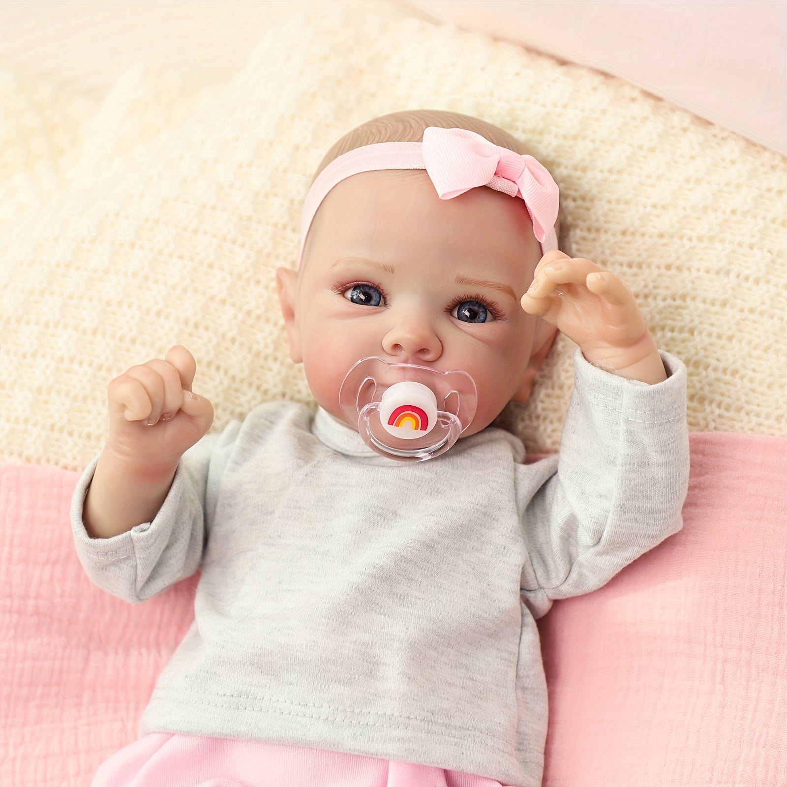 20 Inch Reborn Baby Doll, Cute Soft Vinyl Realistic Baby Doll, Poseable Smiling Newborn Doll, Perfect Gift For Kids Age 3+ Christmas Gift