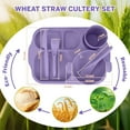 thumbnail image 2 of Inadays 24 Piece Wheat Straw Dinnerware Sets Cutlery Set Unbreakable Tableware Set Divided Plates Reusable Microwave Dishwasher Safe 4pcs Plates Bowl Spoon Knife Fork Cup, 2 of 7