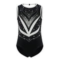 thumbnail image 2 of Sholeno Kids Girls Sparkly Gymnastics Leotard Sleeveless Crisscross Back Ballet Dance Bodysuit Shiny Activewear Black 16, 2 of 6
