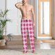 thumbnail image 2 of Balery Plaid Heart Pantalones de pijama para hombre, pijama ultraligero, pantalón de descanso-X-Large, 2 of 6