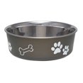 thumbnail image 5 of Stainless Steel Dog Dish Fun Print Feeding Bowls Non Slip Rubber Base (Large - Copper), 5 of 9