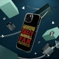 thumbnail image 4 of DistinctInk Clear Case for Apple iPhone 15 (6.1" Screen) - Warning Crazy Baseball Fan Approaching, 4 of 9