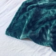 thumbnail image 6 of Whale Flotilla Flannel Fleece Twin Size 60x80 Inch Bed Blanket, Soft Velvet Lightweight Bedspread Plush Fluffy Coverlet Chevron Design Decorative Blanket for All Season, Teal, 6 of 9