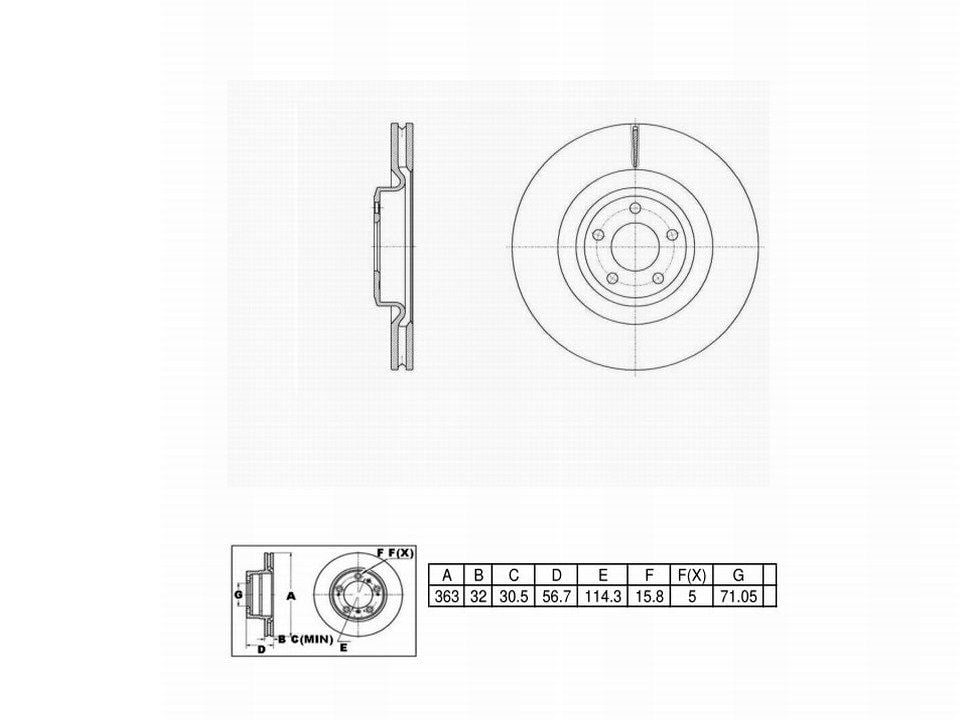 UltraHC Coated High Carbon Brake Rotor, Front UR020747, Ford Explorer 2021-2020