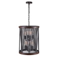thumbnail image 2 of CWI Lighting Parsh 8 Light Drum Shade Farmhouse Metal Chandelier in Pewter, 2 of 5