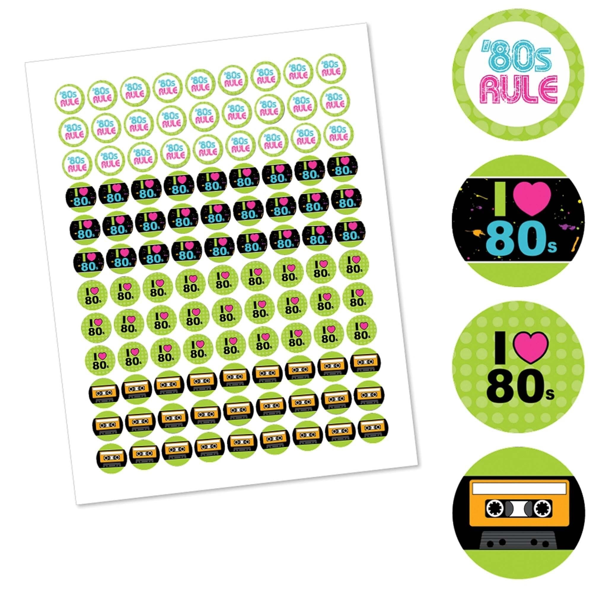 Big Dot of Happiness 70's Disco - 1970's Disco Fever Party Round Candy  Sticker Favors - Labels Fit Chocolate Candy (1 Sheet of 108)