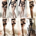 thumbnail image 3 of Medias sexys de encaje con tirantes, calcetines de una pieza, ropa interior de seda negra, medias de seda blanca, medias de noche sin tubo largo, 3 of 4