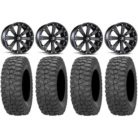 MSA Black Kore 14 UTV Wheels 30 Rock-A-Billy Tires Can-Am Maverick X3 / Honda Pioneer 1000 / Talon