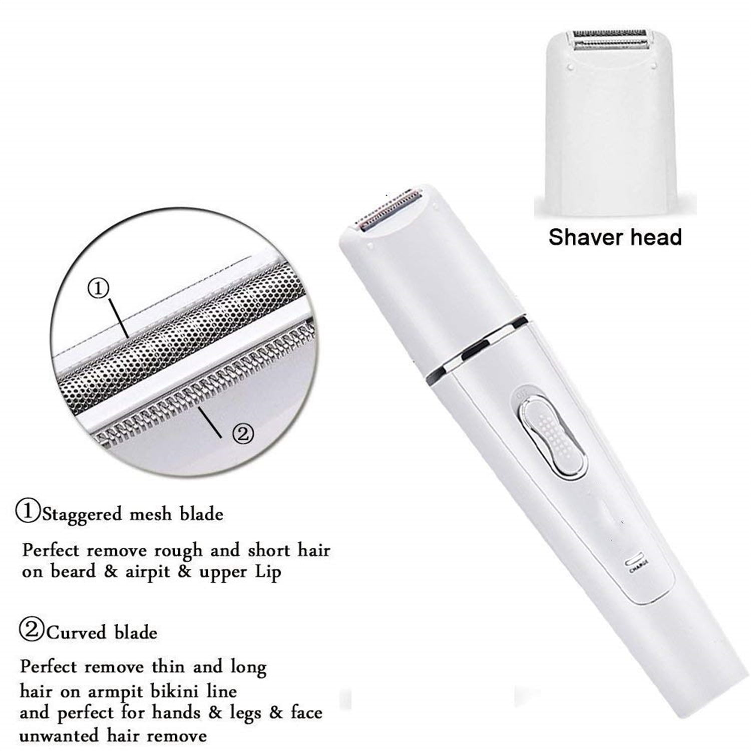 Bexikou 5 in 1 Rechargeable Electric Face Epilator with Body Trimmer, Facial Massager, Shaver, Pedicure, Cleaning Brush and Epilator Waterproof for Women