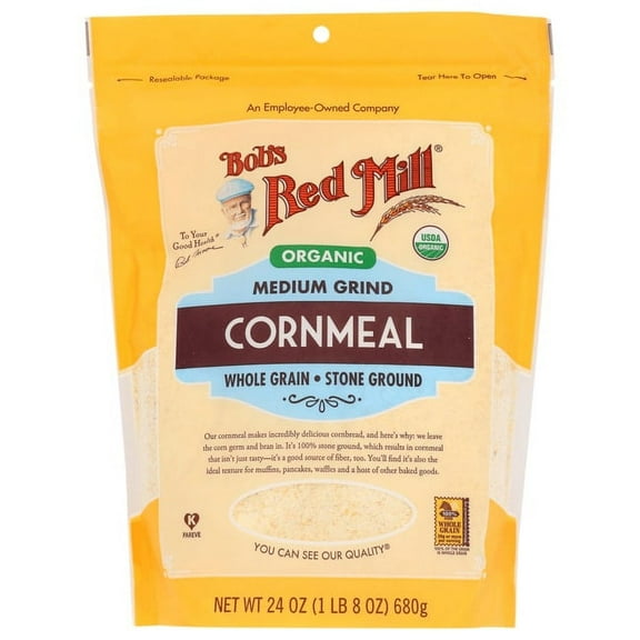 Bob's Red Mill Organic Medium Grind Cornmeal 24 oz Pkg