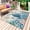 Brown Teal, variant on Teal Sea Turtle Outdoor Rug for Patio/Deck/Porch, Non-Slip Large Area Rug 5 x 7 Ft, Coastal Summer Beach Coral Seaweed Vintage Indoor Outdoor Rugs Washable Area Rugs, Camping Rug Carpet Runner