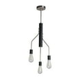 thumbnail image 3 of Woodbridge Lighting Bentley 3-Light ST64 Metal Chandelier in Satin Nickel/Black, 3 of 3