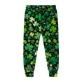 thumbnail image 5 of Girls St Patricks Day Outfit Sets Long Sleeve Shamrock Print Outfit Sets Green Kids Holiday PJS,Size 11 T, 5 of 9
