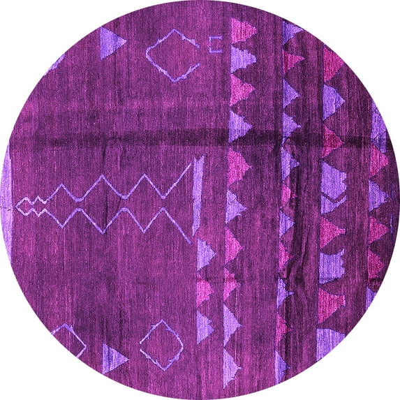 Ahgly Company Indoor Round Solid Pink Modern Area Rugs, 7' Round