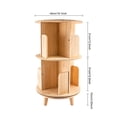 thumbnail image 5 of Revolving Bookcase,2/3/4/5/6 Tier Freestanding Vertical Pine Wood Rotating Bookshelves Open Storage Swivel Book Magazine Orgarnizer for Office Bedroom Living Room Off-White, 5 of 6