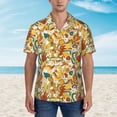 thumbnail image 2 of Sikiie 70s Groovy Hippie Print Men's Hawaiian Shirt, Summer Beach Button Pocket Short Sleeve T-Shirt,Small, 2 of 7