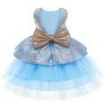 thumbnail image 2 of Vedolay Girls Bowknot Sleeveless Crew Neck Backless Princess Dress,Blue 12-18 Months, 2 of 3