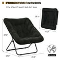 thumbnail image 2 of Gaildon Moon Saucer Chair Soft Faux Fur Folding Accent Chair, Square Lounge Lazy Chair Moon Chair with Metal Frame, Black, 2 of 7