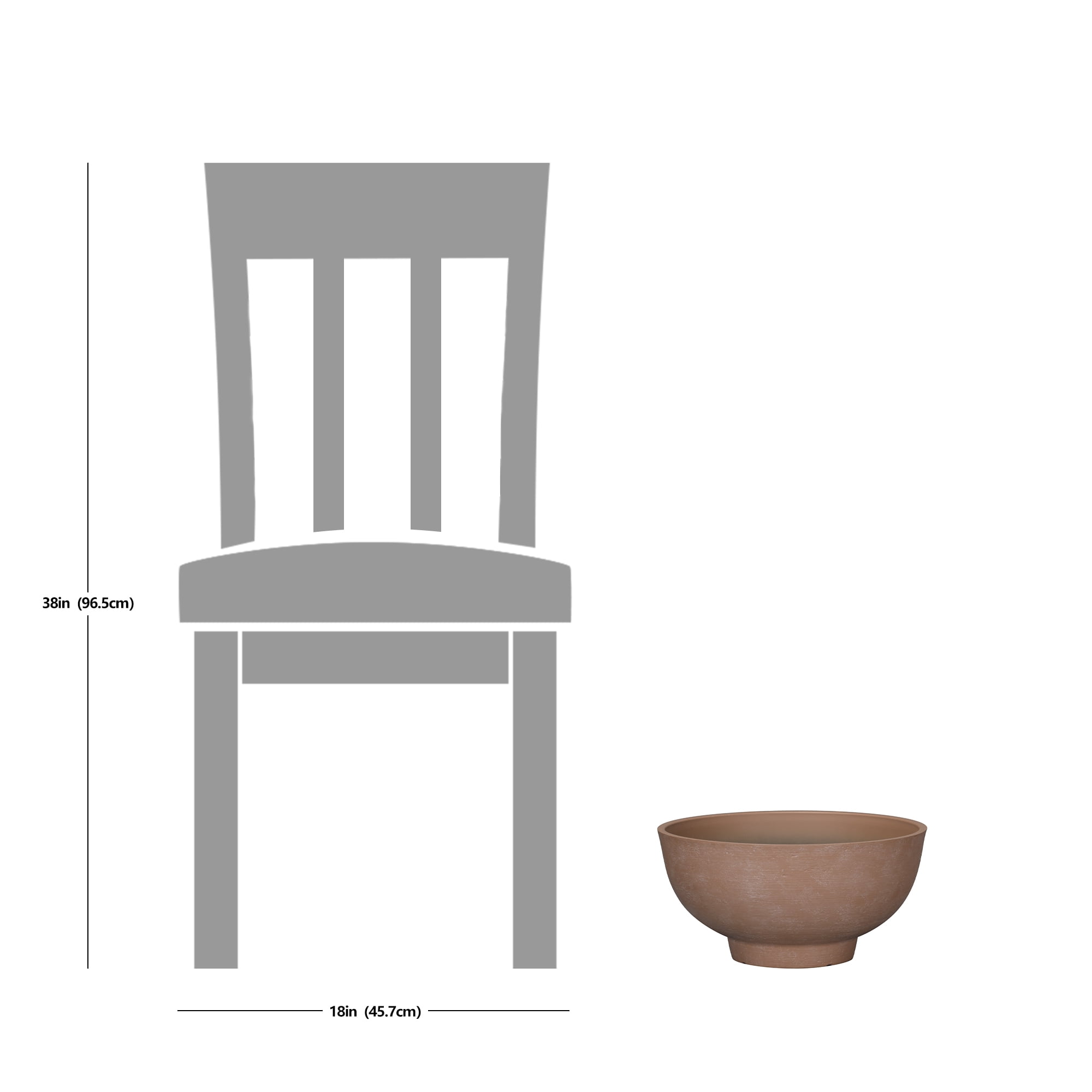 (2 pack) Better Homes & Gardens Bowl Planter, Terracotta Recycled Resin, 12 in x 12 in x 6 in