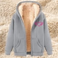 thumbnail image 2 of CFLVAEK Plus Size Hoodies for Women Warm Winter Sherpa Fleece Lined Hooded Jacket Cute Heart Graphic Sweatshirts Casual Long Sleeve Fall Coat with Pockets Gray L, 2 of 5