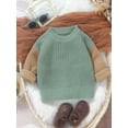 thumbnail image 6 of Aojekbee Baby Autumn Winter Knit Sweaters Long Sleeve Round Neck Contrast Color Knitwears, 6 of 10