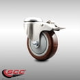 thumbnail image 2 of 4 Inch 316SS Maroon Polyurethane Swivel Bolt Hole Caster with Total Lock Brake, 2 of 2