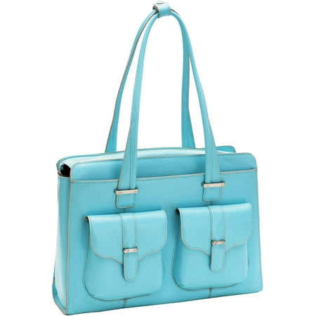 McKlein Alexis 15.6" Leather Women's Briefcase, 96548, Aqua Blue