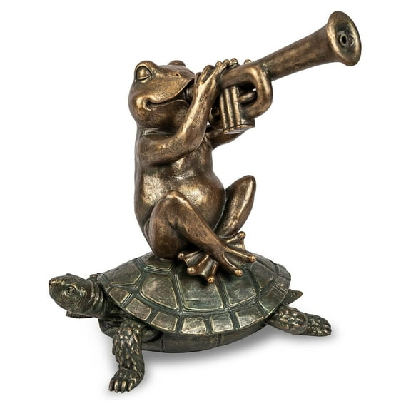 Pond and Garden Jazz Frog Spitter Fountain, Bronze