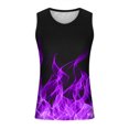 thumbnail image 3 of AIEOTT Flame Print Shirt Men Fashion Sleeveless Vest Graphic Print Tank Top Casual Crewneck Shirts Summer Cut off Shirts, 3 of 4