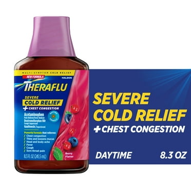 Theraflu Expressmax Severe Cold and Flu Medicine, Berry, 8.3 Fl Oz