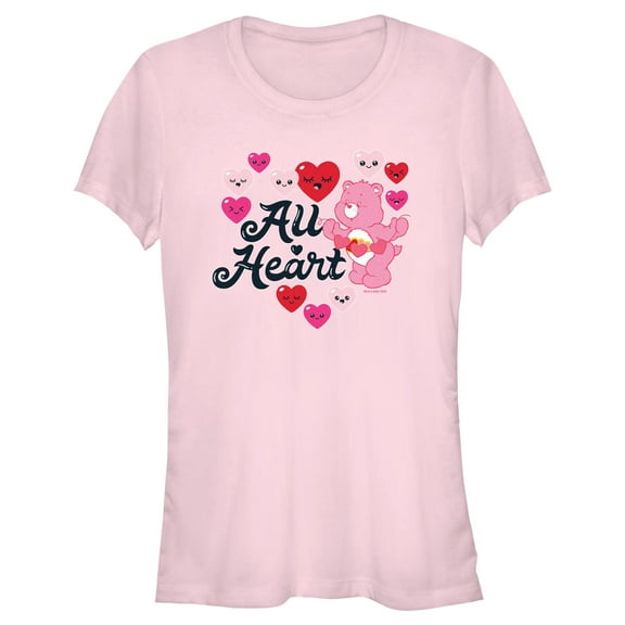 Junior's Care Bears Valentine’s Day Love-A-Lot Bear All Heart  Graphic Tee Light Pink Small