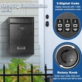 thumbnail image 5 of Locking Wall Mount Mailbox, Mail Boxes with Combination Lock for Outside, Security Cash Key Letter Drop Box with Code for House Office School,12.4H x 8.54L x 3.35W Inches, Black, 5 of 7