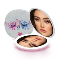 Impressions Vanity Head In The Clouds Stitch LED Compact Mirror with 3x Magnified Top Mirror
