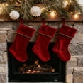 thumbnail image 2 of Classic 20 inch Velvet Christmas Stockings, Christmas Decor Soft Velvet Stockings for Christmas Fireplace Decorations, 2 of 4