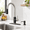 Black&Brushed-with Soap Dispenser, variant on Black&Brushed with Soap Dispenser Stainless Steel Kitchen Faucet Set