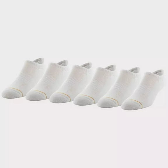 Gold Toe WHITE Men's Modern Essential Sneaker Socks 6pk, US 6-12.5