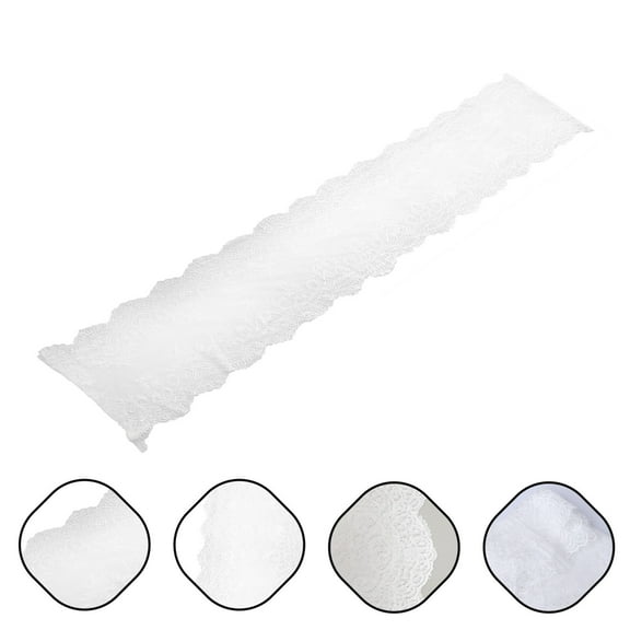Masteelf 1pc Lace Tablecloth Embroidered Table Runner Table Runner White