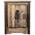 thumbnail image 2 of Homestead Collection Accent Cabinet w/ Laser Engraved Pine Design, Right Hinged, Stain & Clear Lacquer Finish, 2 of 10