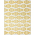 thumbnail image 2 of Unique Loom Outdoor Coastal Collection Area Rug - Pesci (9' x 12' Rectangle Yellow/Ivory), 2 of 6
