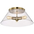 thumbnail image 3 of Nuvo Lighting Dover - 3 Light - Large Flush Mount - Vintage Brass with Clear Glass, 3 of 7