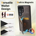thumbnail image 5 of Decase PU Leather & TPU Shockproof Hybrid Case for Samsung Galaxy S24 Ultra with Magnetic Card Holder & Slim Back Cover,Credit Card Slots,Stylish Flip Wallet Cover for Samsung Galaxy S24 Ultra,Gray, 5 of 8