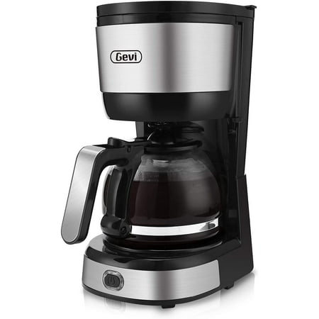 

Gevi 4-Cup Coffee Maker with Auto-Shut off Cone Filter Stainless Steel Finish 600ml