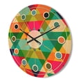 thumbnail image 3 of Designart 'Diamond Retro Pattern IX' Mid-Century Modern Wood Wall Clock, 3 of 5