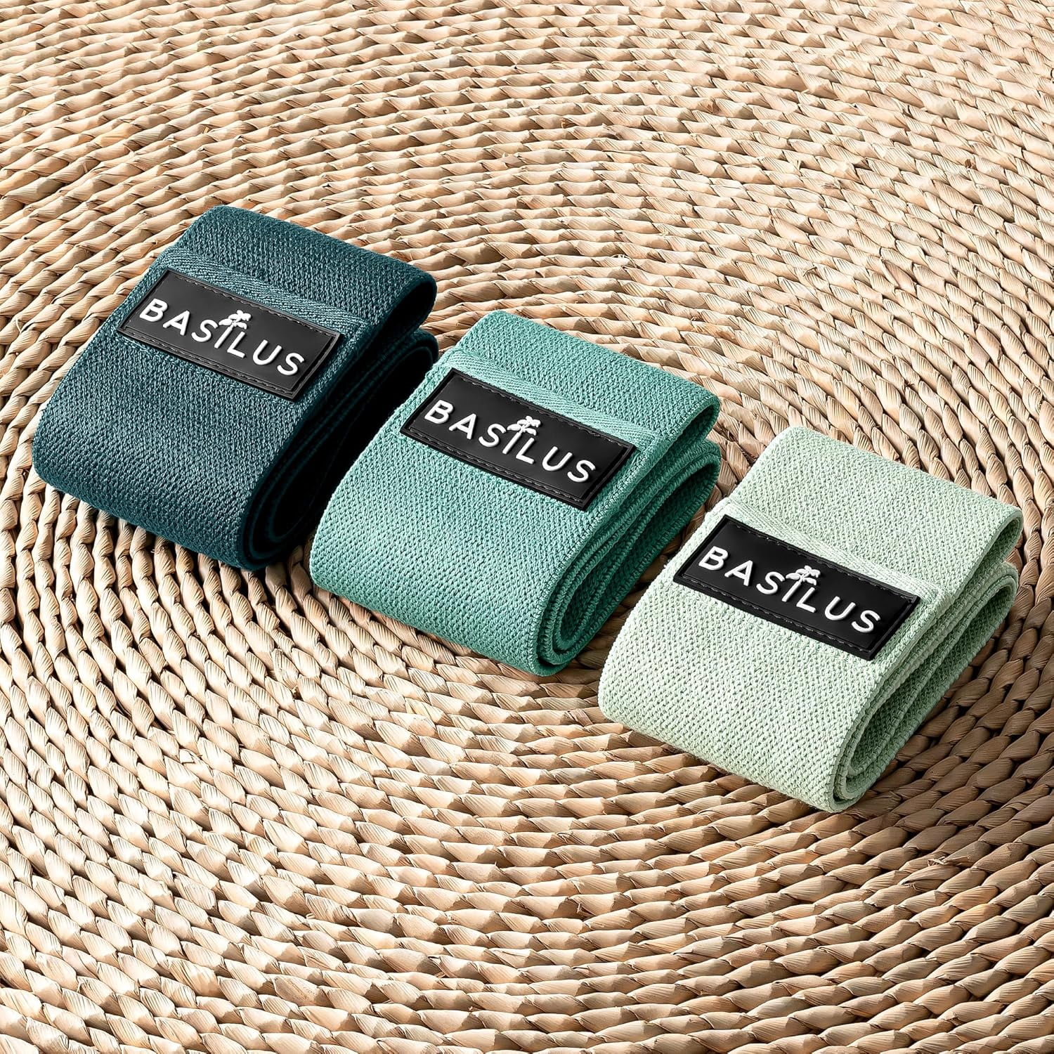 JJEAN-3-Pack Fabric Resistance Bands for Legs & Glutes – Exercise Bands for Strength Training, Yoga, Pilates & Fitness – Mesh Bag & Exercise Guide Included