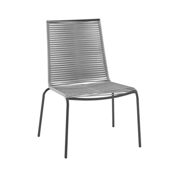 Crosley Fruniture Fenton 4Pc Outdoor Wicker Stackable Chair Set Gray/Matte Black - 4 Chairs