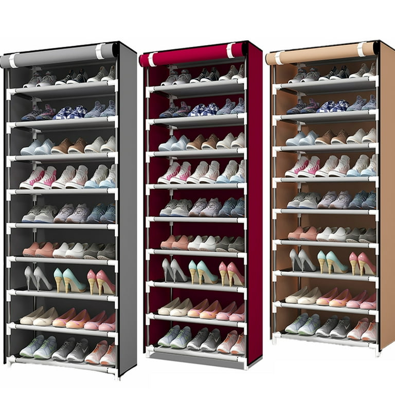 Shoe Rack 9 Tier Shoe Storage Cabinet 72 Pair Plastic Shoe Shelves Organizer  for Closet Hallway Bedroom Entryway - AliExpress