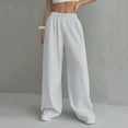 thumbnail image 6 of Womens Wide Leg Sweatpants With Pockets High Waisted Casual Drawstring Pockets Long Pants Trousers, 6 of 6