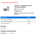 thumbnail image 2 of Fuel Filter - Compatible with 1987 - 1996 Chevy Blazer 1988 1989 1990 1991 1992 1993 1994 1995, 2 of 2